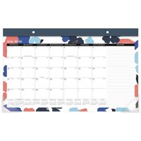 AT-A-GLANCE 2019-2020 Academic Year Monthly Desk Pad Calendar, Compact, 17-3/4" x 11", Badge, Floral (D1203F-705A)