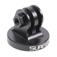 SUREWO Aluminum Alloy Tripod Mount Adapter Compatible with Gopro Hero 8/7/(2018) 6/5 Black,5/4 Session,4 Silver,3+,3,DJI Osmo Action (Black)