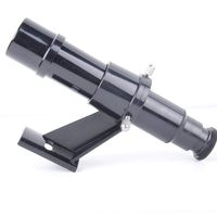 5x24 Astronomical Telescope Finderscope Optical Finder Riflescopes with Sight Bracket Crosshair Black no monocular