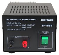 TekPower TP1863 12 Amp DC 13.8V Regulated Power Supply with Fuse Protection
