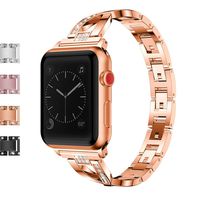 JOMOQ Compatible Apple Watch Bands Women, Stainless Steel Bling Replacement Band Accessories X-Link Rhinestones Diamond Apple Watch Series 4/Series 3/Series 2/Series 1