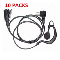 Klykon Advanced 2-Pin G Shape Police Earpiece Headset for Motorola 2 Way Radio Walkie Talkie cls1110 cp200 cls1410 cls1413 cls1450(10PACKS)