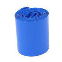 uxcell 50mm Diameter 6M Length PVC Heat Shrink Tube Tubing Blue for 2 x 18650 Battery