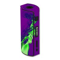 Decal Sticker Skin WRAP Green Smoke Effect Purple Background for Eleaf iStick 60W TC
