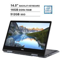 Dell Inspiron 5000 Newest 14 Inch FHD 1080P 2-in-1 Touchscreen Laptop - Intel Core i7-8565U up to 4.6 GHz, 16GB RAM, 512GB SSD, Backlit Keyboard, Bluetooth, WiFi, HDMI, Windows 10, Grey (Renewed)