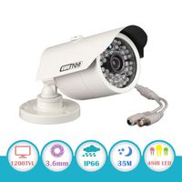 EWETON 1200TVL CCTV Home Surveillance Bullet Camera, 1/3" CMOS 48 Led 3.6mm Lens Weatherproof Analog 960H Security Camera with IR Cut-115ft IR Night Vision, Aluminum Alloy Metal Housing