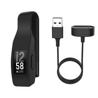 EEweca Clip Holder for Fitbit Inspire or Inspire HR with 3.3 ft Charging Cable, Black