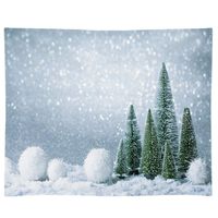 Funnytree 7x5ft Winter Snow Photography Backdrop Wonderland Snow Party Background Snowflakes Pine Tree Glitter Bokeh Halo Conifer Baby Shower Birthday Cake Table Banner Portrait Photo Booth Studio