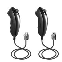 suily 2 Pack Nunchuck Controller Replacement for Video Games (Black)