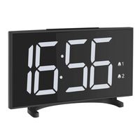 YISSVIC Led Clock 6.5 Inches Digital Alarm Clocks for Bedrooms with 6 Adjustable Brightness 24/12 Hour Setting Dual Alarms White Digits for Travel Office Desk Without Adapter