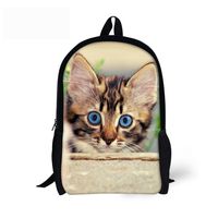 CHAQLIN Lovely Animal Cat Pattern Ladies Pack Durable Luggage Bags Green