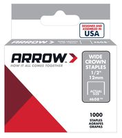 Arrow Fastener 608 Wide Crown Swingline Style Heavy Duty 1/2-Inch Staples, 1000-Pack