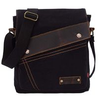 Vere Gloria Messenger Bag,Vintage Canvas Shoulder Crossbody Bag for Everyday Use (Black)