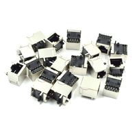 Hxchen RJ45 8P8C PCB Jacks Vertical Mount Connectors Ethernet Sockets 18mm/0.7" Length - (20 Pcs)
