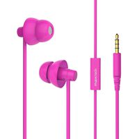 MAXROCK (TM) Super Mini Total Soft Silicon Earbuds Headphones with Mic Music Sleep Choice for Cellphones Ipad Tablet Mp3 Laptop and Most 3.5mm Audio Player (Pink)