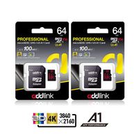 addlink 64GB 2 Pack Micro SD Card SDXC U3 V30 A1 Memory Card with Adapter with Read 100MB/s high Speed