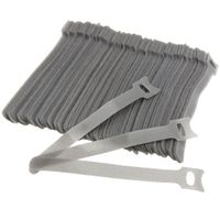 100PCS Reusable Gray Adjustable Cable Tidy Strap Ties Tidy Wrap Hook & Loop
