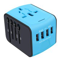 BOBEL Travel Adapter and Converter, All-in-one International Travel Adapter, AC Power Plug Adapter Wall Charger with 4 USB Ports Worldwide Outlet Plugs for UK, EU, US, AU, Asia Cover 180+Countries
