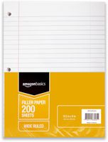 AmazonBasics Wide Ruled Loose Leaf Filler Paper, 200 Sheet, 10.5 x 8 Inch, 6-Pack