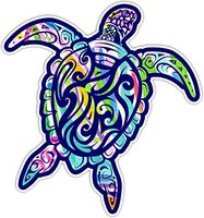 Sea Turtle V3 Car Truck Window Laptop Vinyl Decal Sticker (Paradise)