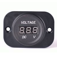 DICOCO DC12V-24V Motorcycle Universal LED Digital Display Voltmeter Voltage Meter Panel- Red LED Display