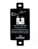 Leviton 3824-DIN 24 Volt DC, 2 Pole, 2 Equipment Cabinet Surge Protective Device, Wired-In Module