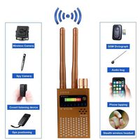 Ultra-Sensitive RF Signal Detector, Hidden Device Detector Full Range Wireless Anti-Spy Bug Detector GSM GPS Tracker Device Finder Detector Audio Bug Detect Hidden Camera with LED Flashing(Gold)