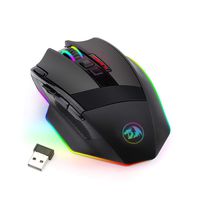 Redragon M801P Wired/Wireless Gaming Mouse RGB Backlit Ergonomic 9 Button Programmable Mouse Sniper Pro with Macro Recording Rapid-Fire Button 16400 DPI for Windows