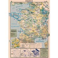 Cavallini & Co. France Map Decorative Paper 20" X 28"