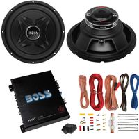2 Boss CXX12 12" 2000W Car Audio Power Subwoofer Sub+ Mono Amplifier+Amp Kit