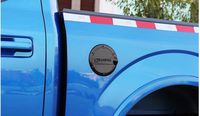 Niceautoitem Black Gas Fuel Tank Cap Filler Door Trims Exterior Covers ABS for Ford F-150 2015 UP