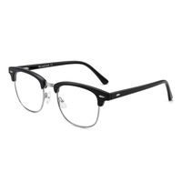GLINDAR Blue Light Blocking Computer Glasses Retro Semi-rimless Style Reduce Eye Strain Video Game Eyeglasses Men Women Black