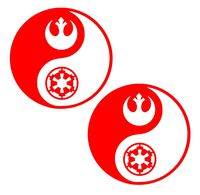 UR Impressions Red 3in. Rebel and Empire Yin Yang 2-Pack Decal Vinyl Sticker Graphics for Car Truck SUV Van Wall Window Laptop|RED|3 Inch|URI649