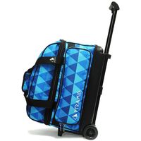 Pyramid Path Deluxe Double Roller with Oversized Accessory Pocket Bowling Bag (Geometric Blue)