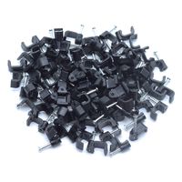 Dasunny 100Pcs Wire Clips Coaxial Cable Clips Cable Holder Clip for Management Cat6 Cable, 1/2 in Nail Clip & Fastener, Black