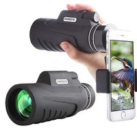 Monocular Telescope Hunting Camping Travel Water Spotting Fishing Outdoor Hiking Smartphone Adapter Camera Tripod Essential Phone Scope Great Light Night Binoculars Spotting Scope