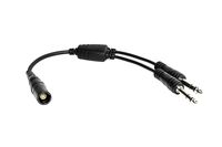 Female LEMO to Male General Aviation (Twin-Plug, PJ) Headset Adapter