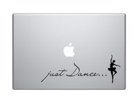 Epiestore (TM) Just Dance Text Ballerina Dancing Life Is Beautiful Black Decal Humor Macbook Apple Ipad Decal Skin Sticker Laptop + Free Wristband Accessory