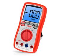 Pyle PDMT38 Digital LCD AC, DC, Volt, Current, Resistance, Range Multimeter with Rubber Case, Test Leads and Stand