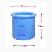 JoySee Heavy Duty Adult Size Folding Bathtub, Portable Plastic Bathtub, Blue