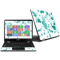 MightySkins Skin Compatible with Samsung Chromebook Pro 12.3" - Teal Splatter | Protective, Durable, and Unique Vinyl Decal wrap Cover | Easy to Apply, Remove, and Change Styles | Made in The USA