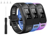 HSWAI Compatible Bands Replacement for Garmin Vivosmart HR,Soft Silicone with Metal Buckle Wristband for Garmin Vivosmart HR(Black&Blue&Violet)