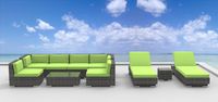 UrbanFurnishing.net 10a-ibiza-green 10-Piece Patio Sectional Sofa Set, Lime Green