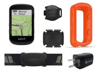 Garmin Edge 530 GPS Cycling Computer with included original Garmin Silicone Case and Wearable4U Wall Charging Adapter Bundle