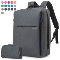 Laptop Backpack College School Computer Travel Backpack with USB Charging Port for Women Men Boys Girls, 17+Colors for Choice Anti Theft Water Resistant Backpack Bonus Packet Bag,Smoke Gray