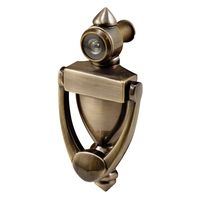 Defender Security S 4235 Door Knocker & Viewer, Diecast Construction, Antique Brass Finish, 160 Degree View
