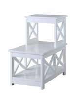 Convenience Concepts Oxford 2-Step Chairside End Table, White