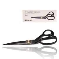 Sewing Scissors - Professional Heavy Duty Carbon Steel Multi Purpose Shears for Fabric Leather Tailor Dressmaking Office Crafts - 9" Black - 1 Set