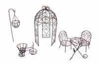 Hi-Line Gift Ltd Fairy Garden 6 Piece Patio Furniture Set, Antique Brown