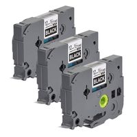 3 Pack Label Tape for TZe-335 12mm 1/2" (0.47") x 8m (26.2ft) White on Balck - Compatible with Brother P-Touch PD-D210 PT-H100 PT-1400 PT-1880